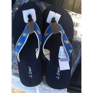 J. Crew Pineapple flip flops